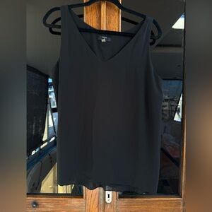 Tahari Satin Tank Top Blouse Black Size Large